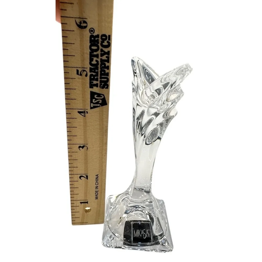Mikasa Crystal‎ Flower Bud Vase Clear Glass Diamond Cut Base Elegant Decor